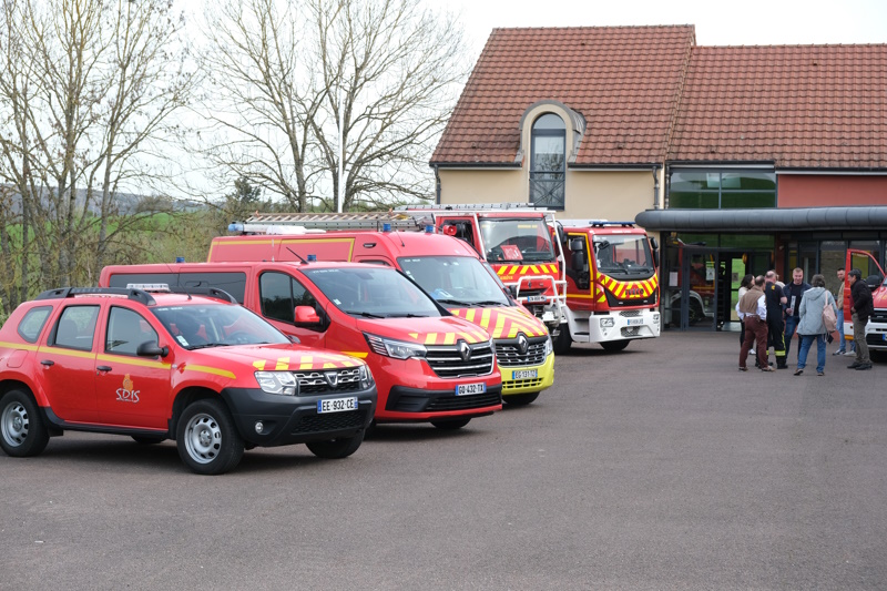 Photo de la visite aux pompiers